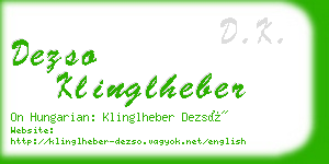 dezso klinglheber business card